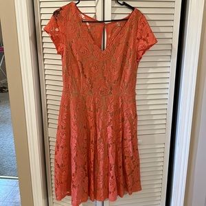 Coral lace dress
